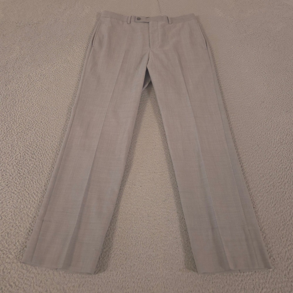 Calvin Klein Pants Mens 32x31 Gray X Slim Fit Pleated Wool Dress Trousers Slacks